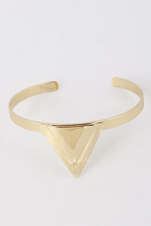Triangle Cutout Pyramidal Layered Cuff Bracelet 5DBG3
